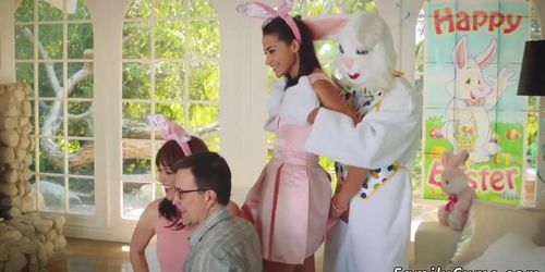 Triolisme adolescent, double pénétration, oncle Screw Bunny vidéo par Céline