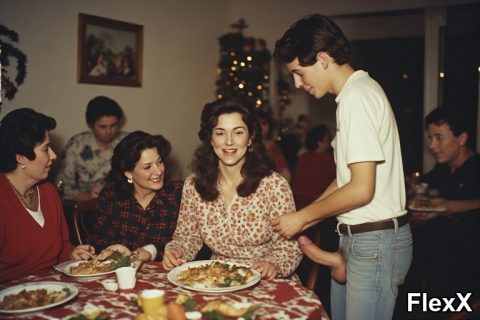 Noël en famille : fellations sous le gui et sodomie au pied du sapin photo par Rocco — Amateurs