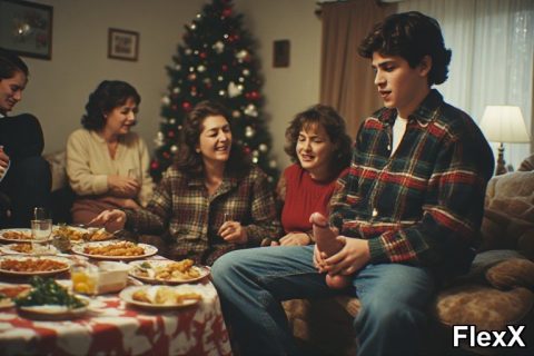 Noël en famille : fellations sous le gui et sodomie au pied du sapin photo par Rocco — Amateurs