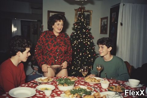 Noël en famille : fellations sous le gui et sodomie au pied du sapin photo par Rocco — Amateurs
